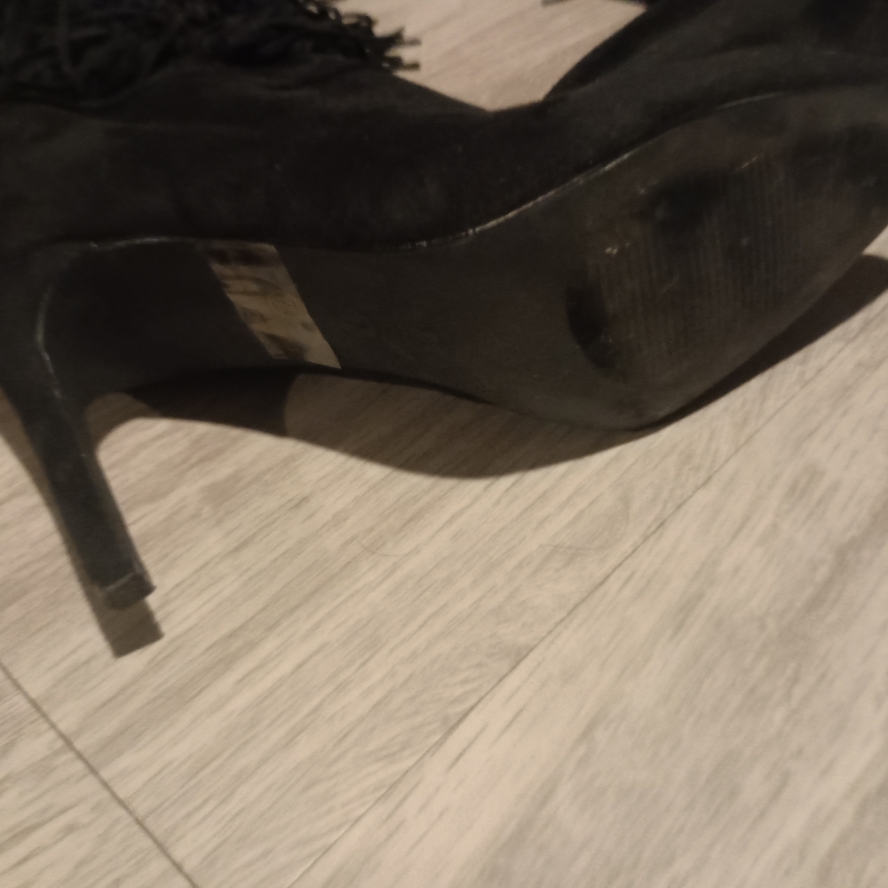 Lulu's Black Fringe Knee-High Boots - Picture 11 of 14
